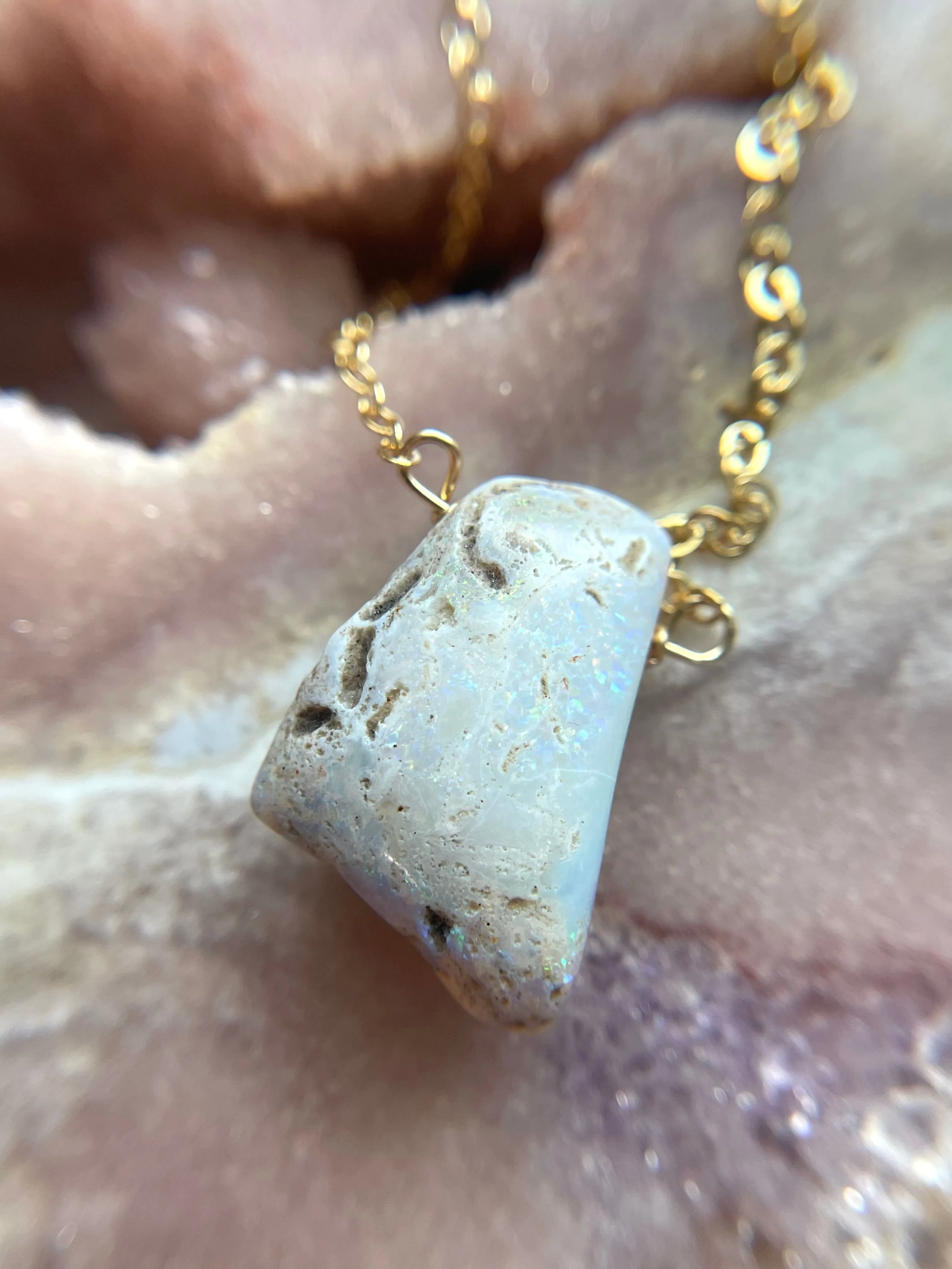 Real Raw Australian Opal Necklace