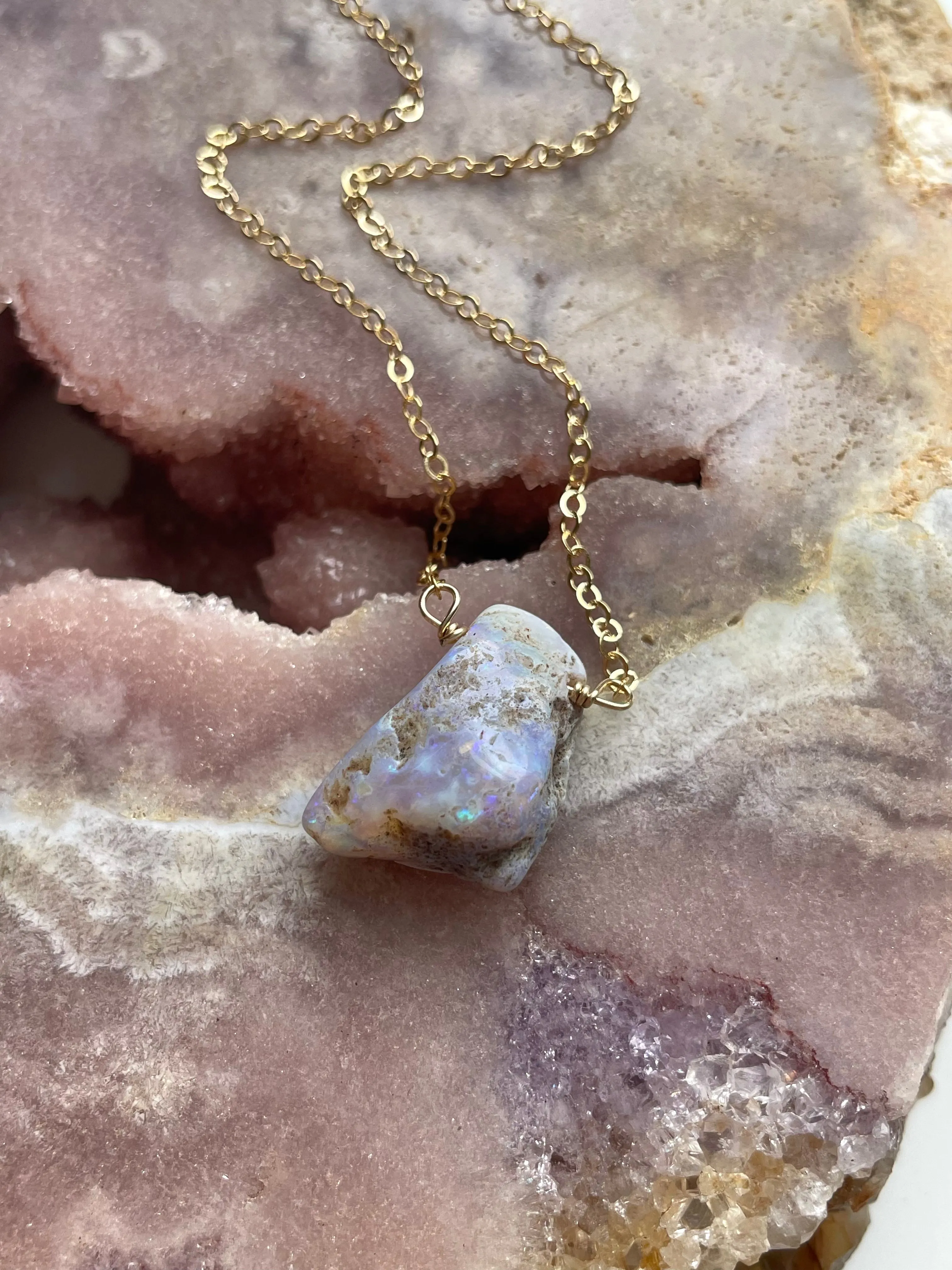 Real Raw Australian Opal Necklace