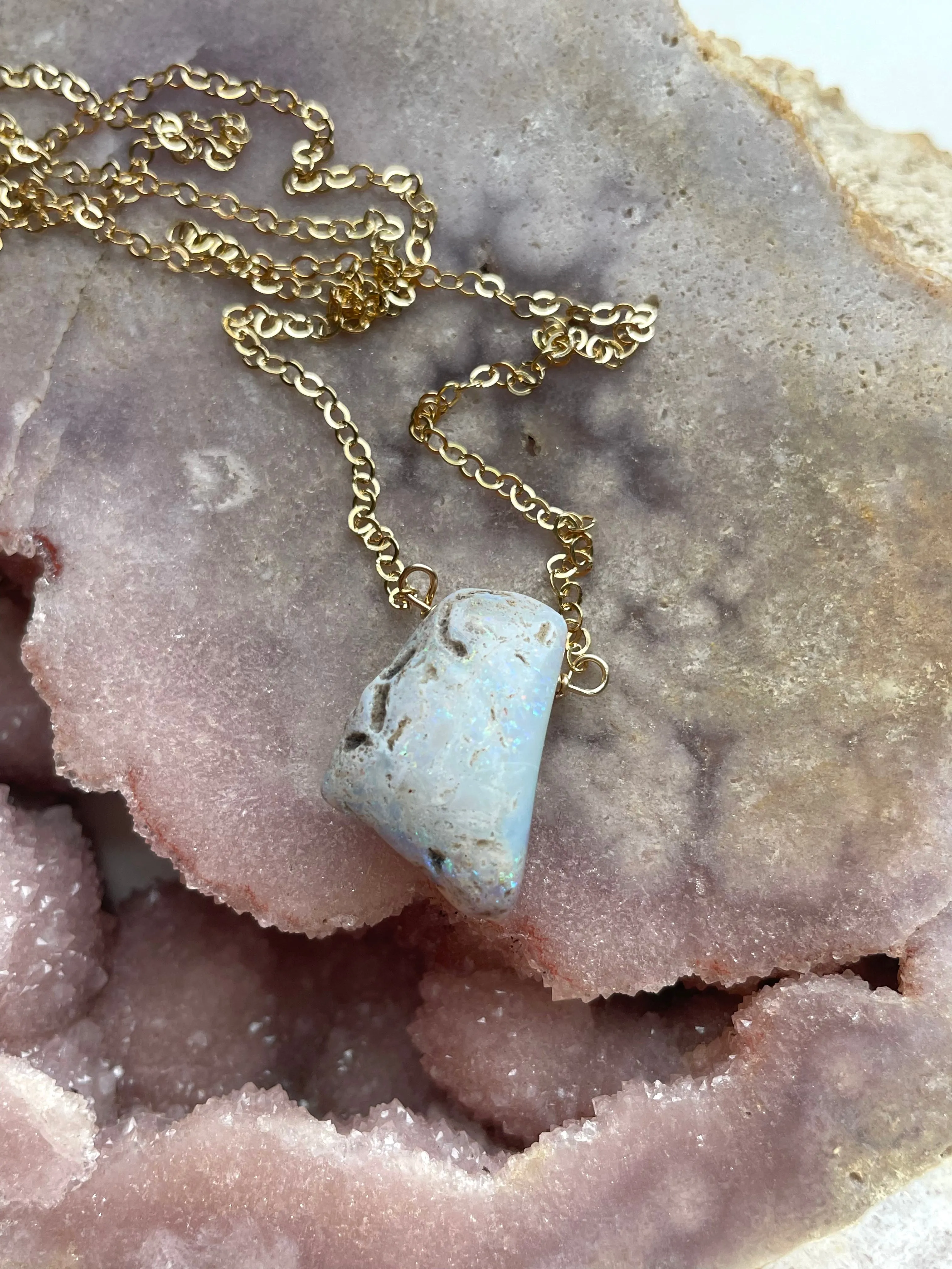 Real Raw Australian Opal Necklace