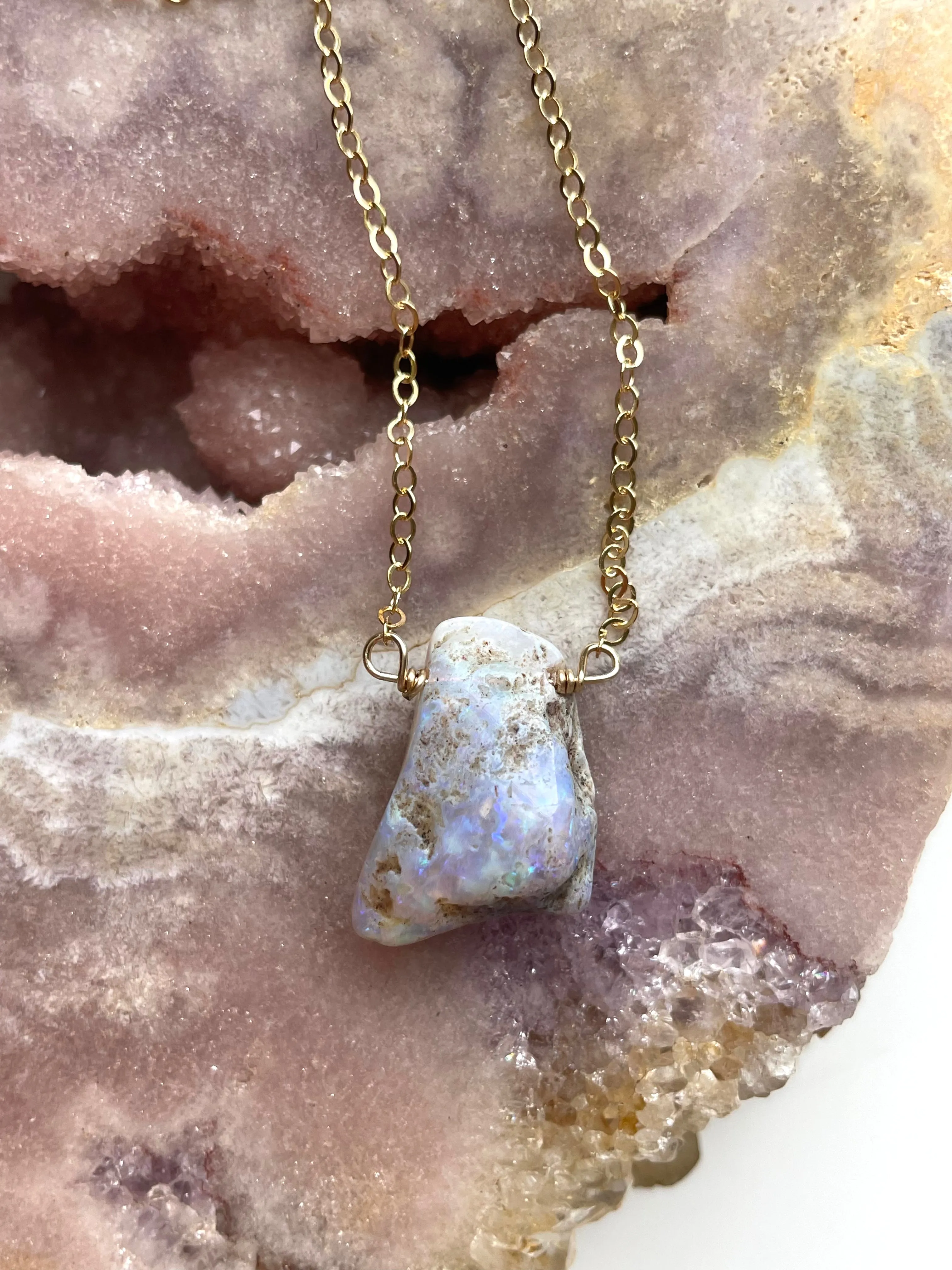 Real Raw Australian Opal Necklace