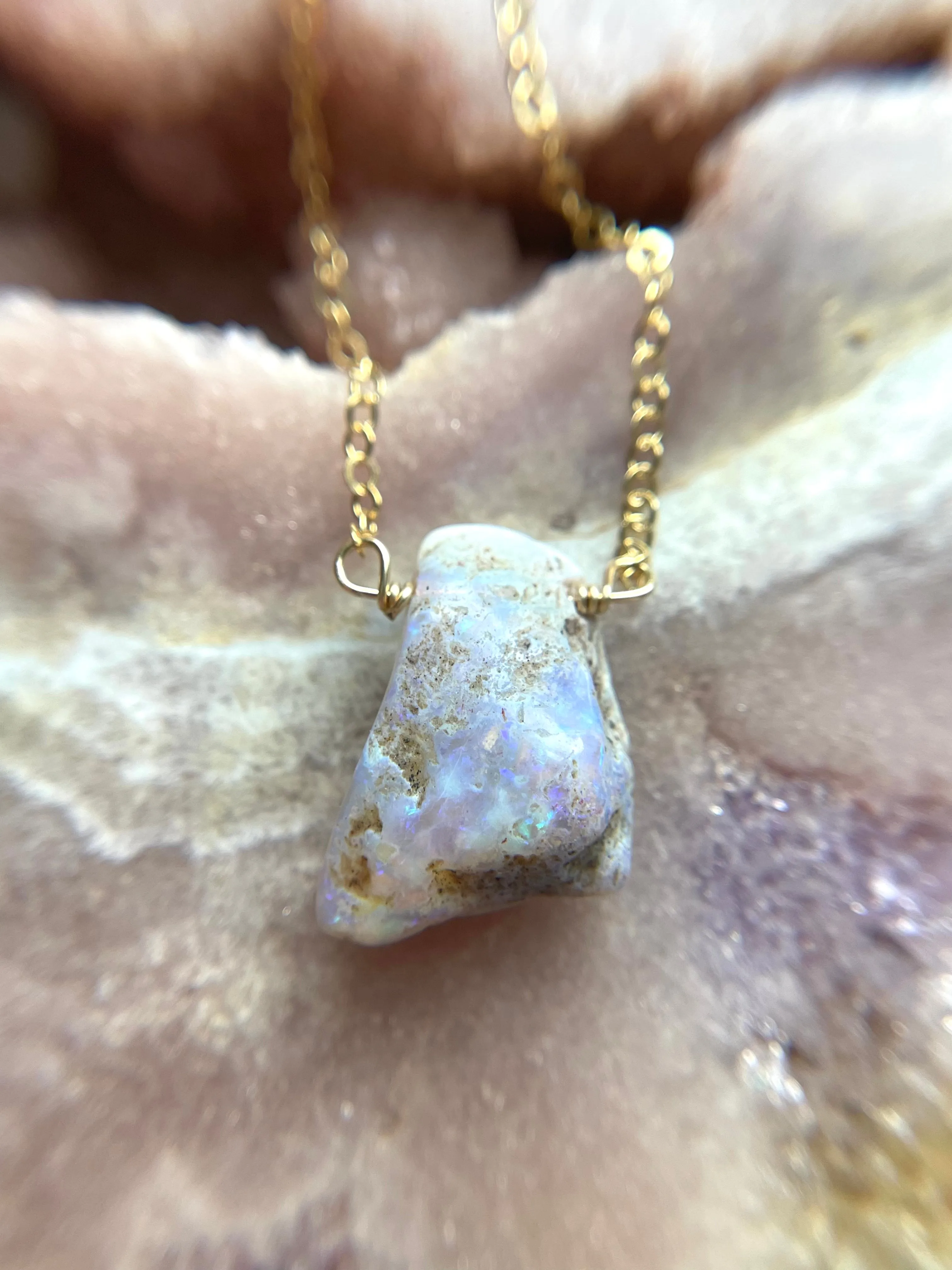Real Raw Australian Opal Necklace