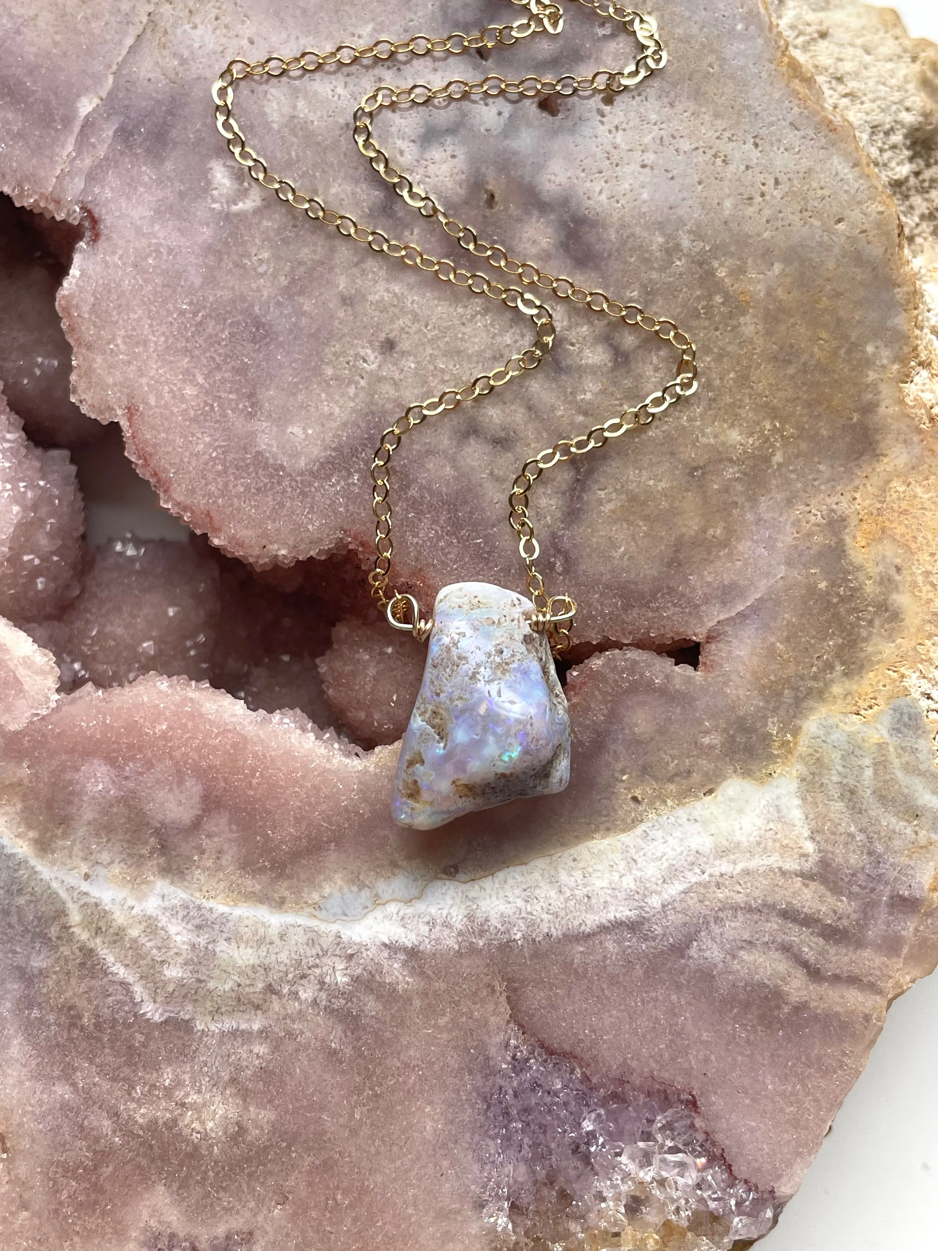 Real Raw Australian Opal Necklace