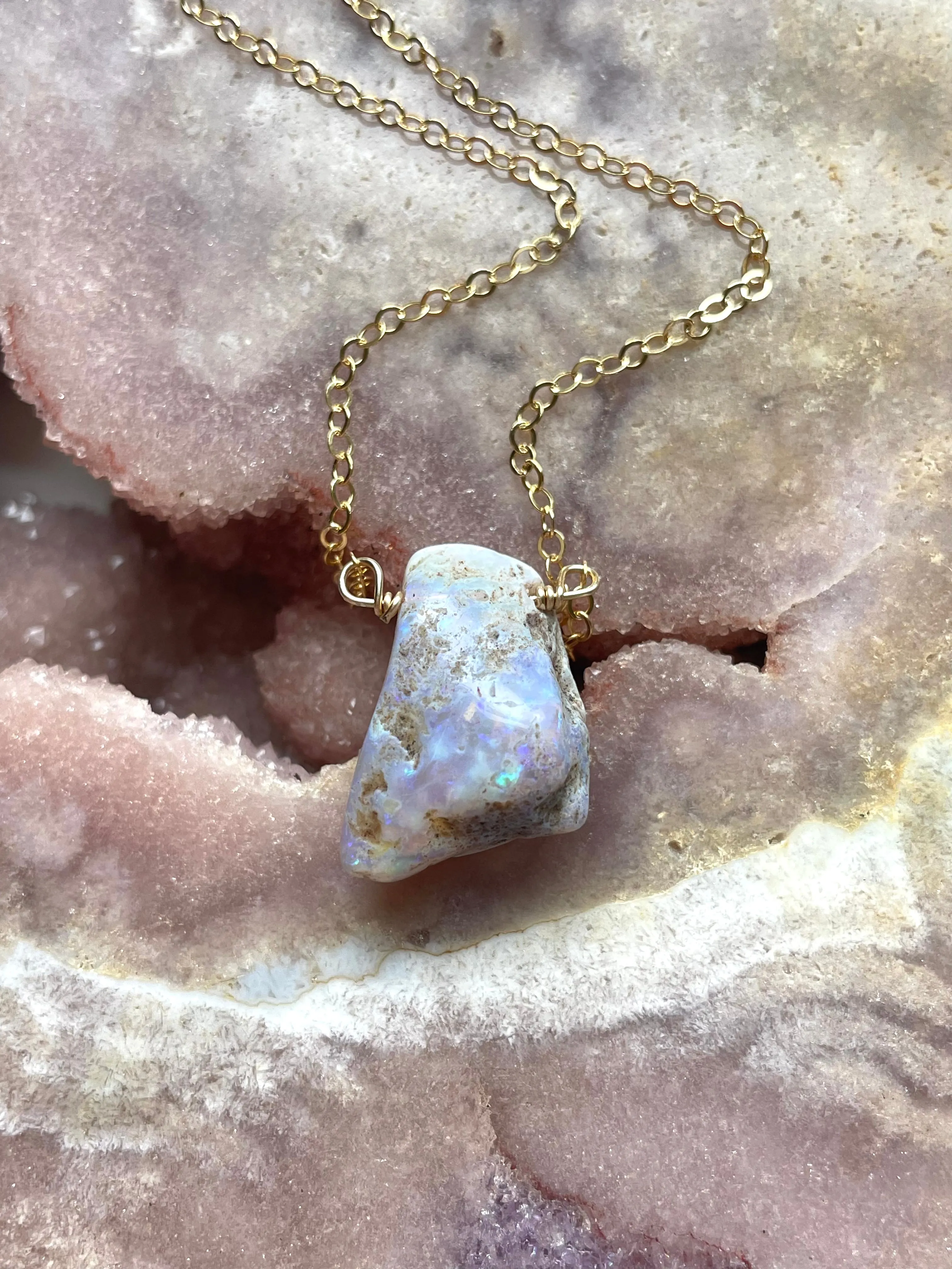 Real Raw Australian Opal Necklace