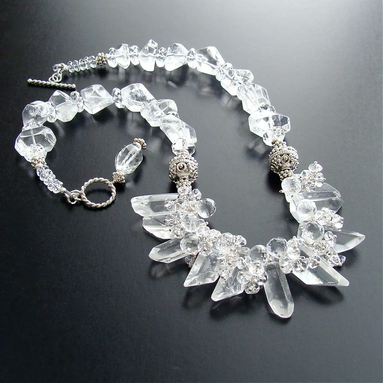 Rock Crystal Daggers Necklace - Krystal Necklace