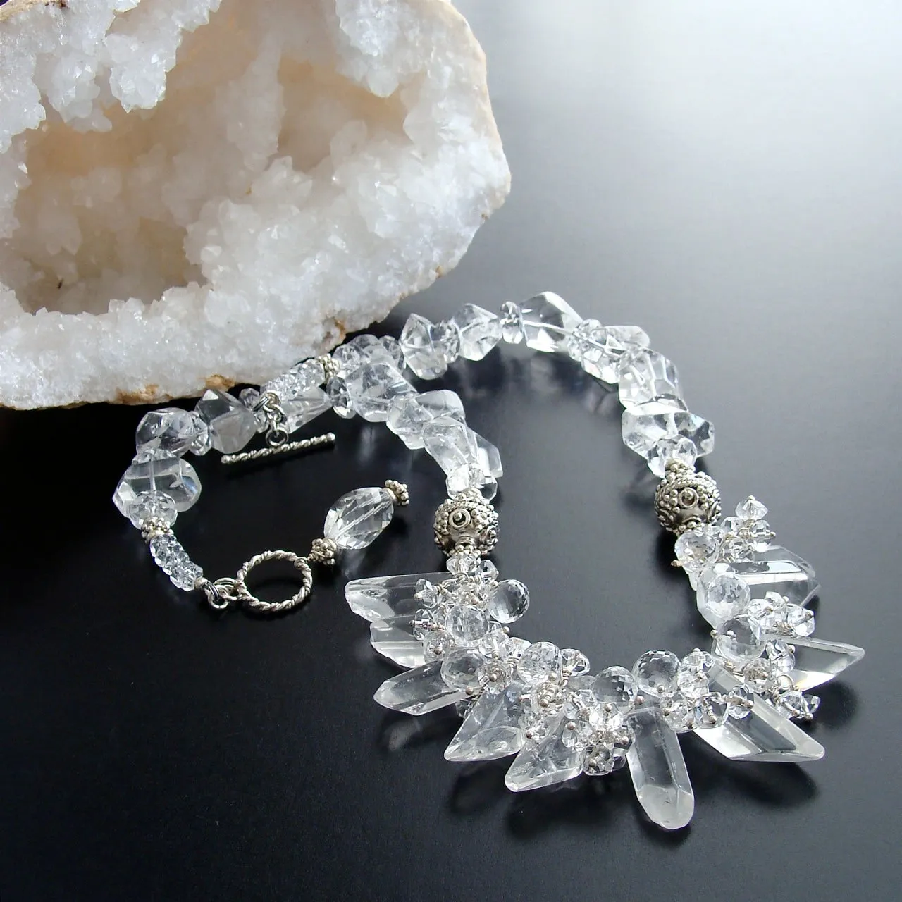 Rock Crystal Daggers Necklace - Krystal Necklace