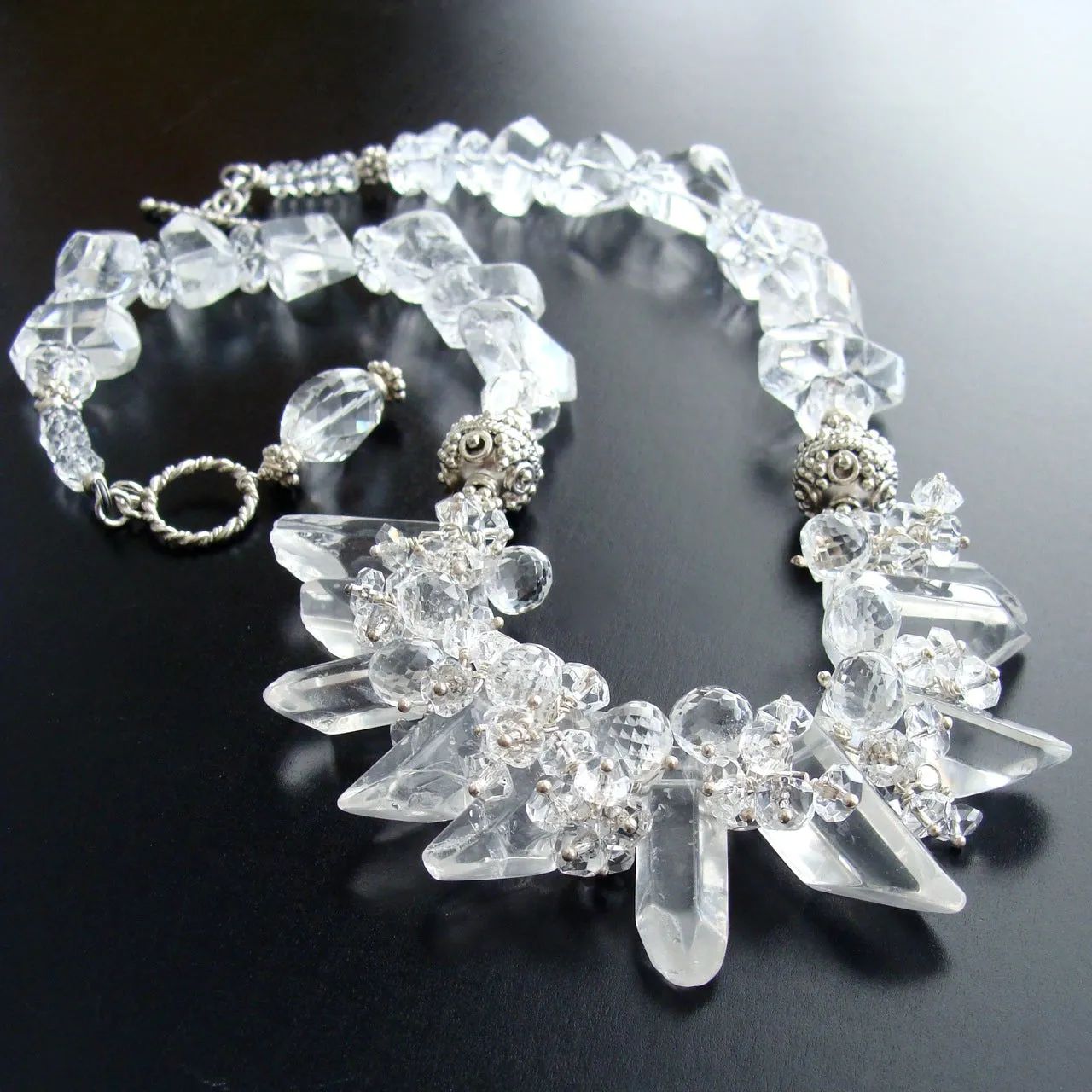 Rock Crystal Daggers Necklace - Krystal Necklace