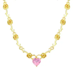 Rose Heart Pendant Necklace