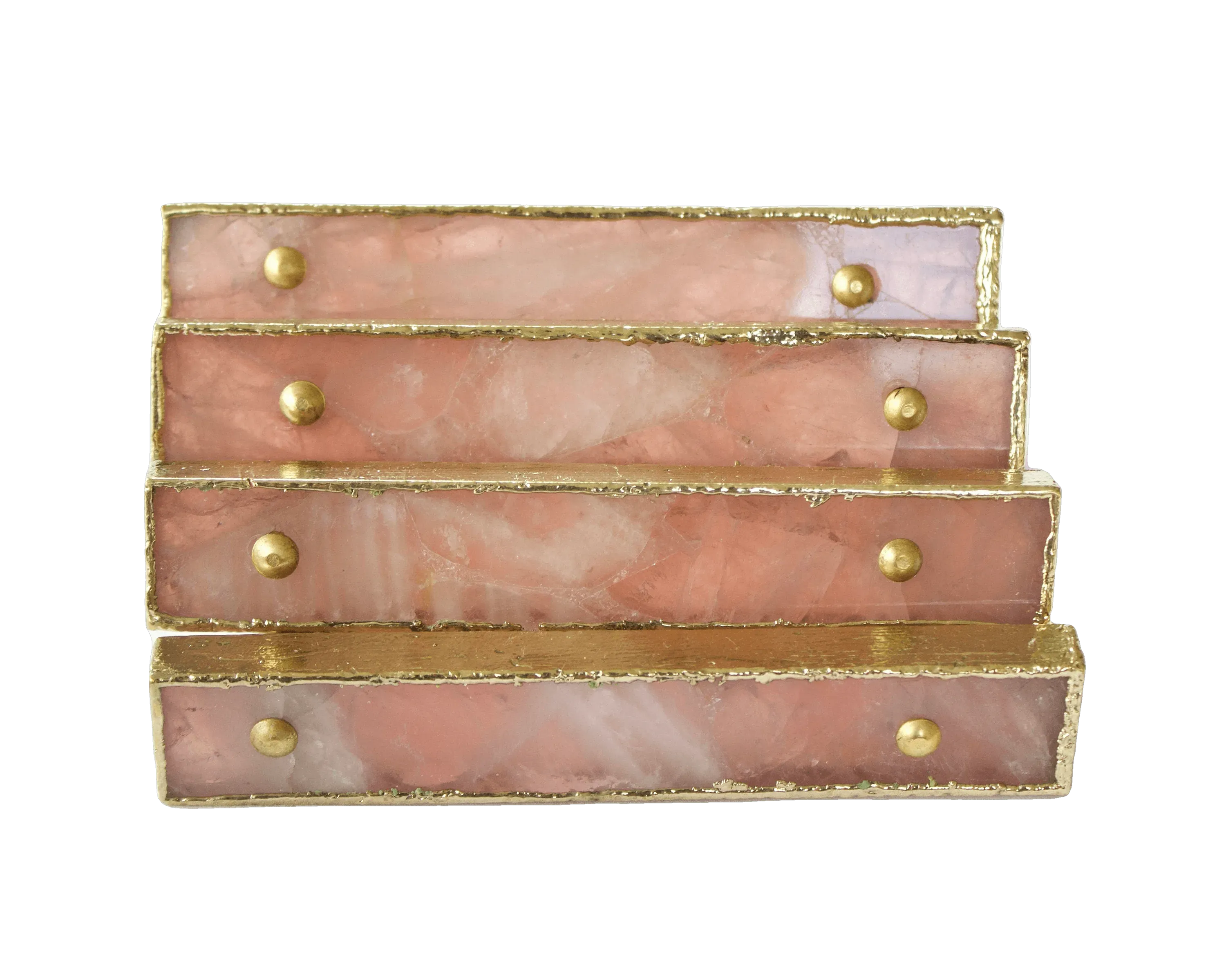 Rose Quartz Agate Cabinet Door Pull Handle - Set of 4
