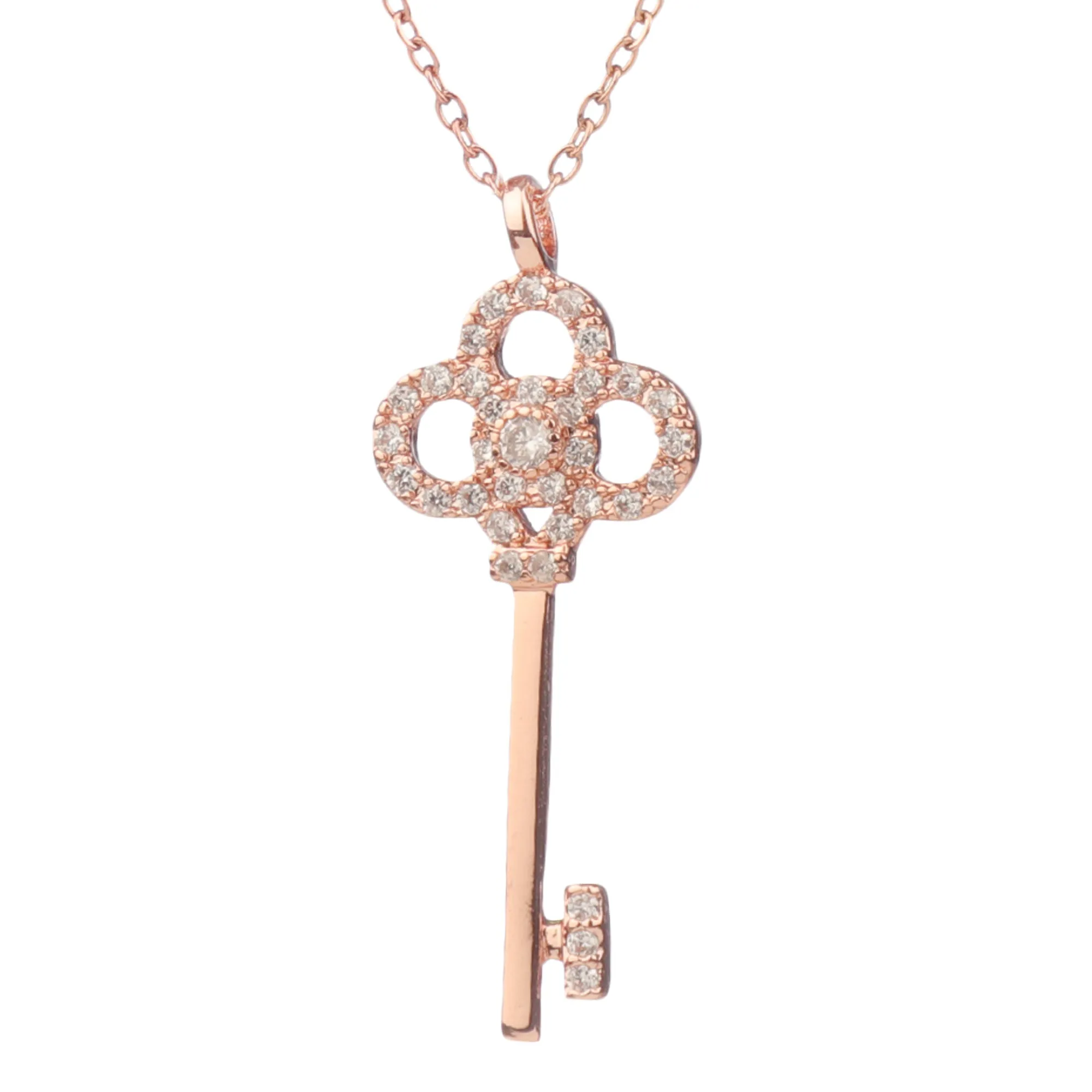Rosegold Plated Embedded Key Pendant