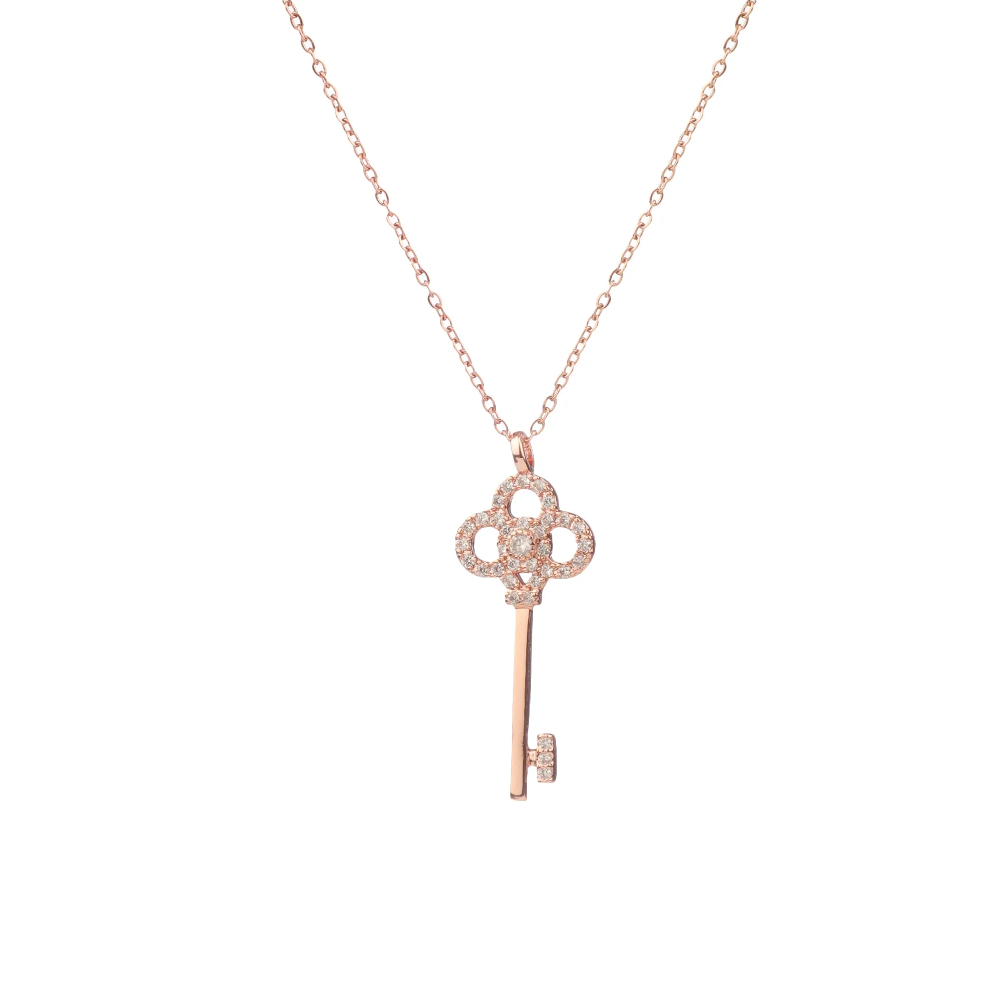 Rosegold Plated Embedded Key Pendant
