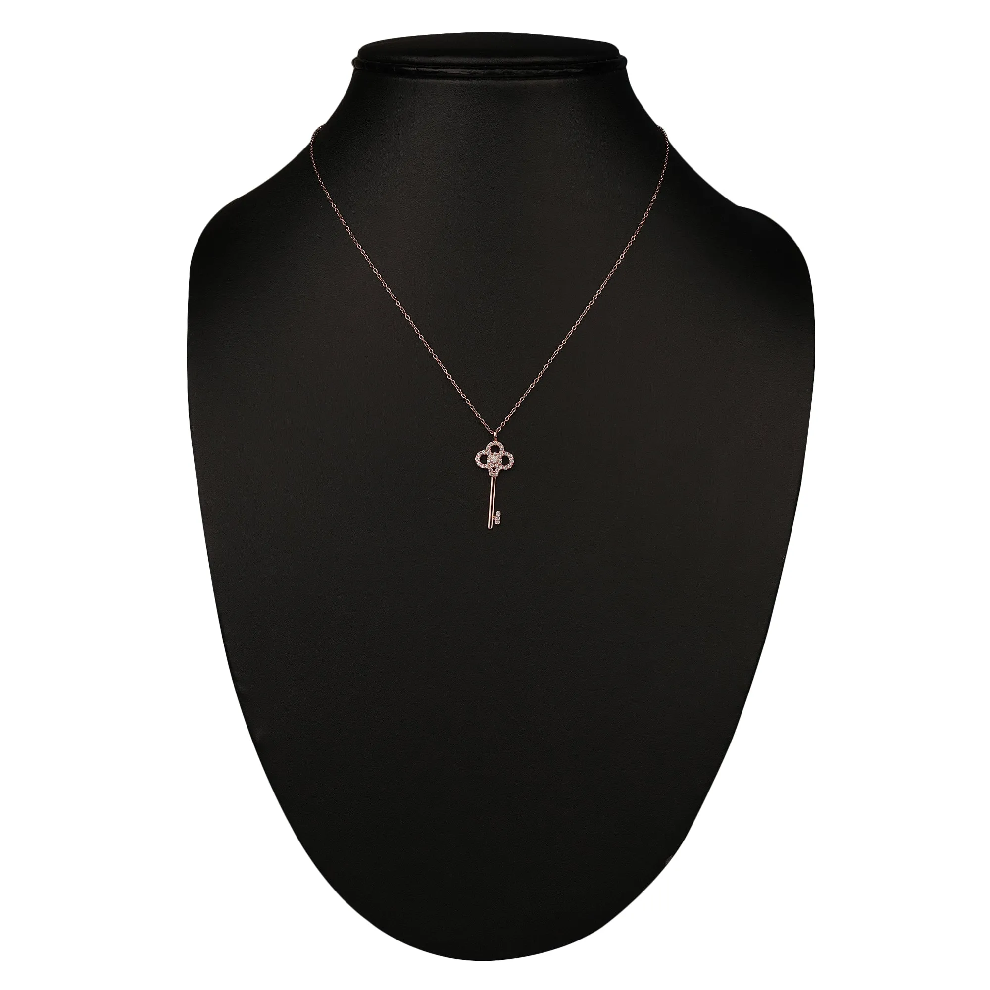 Rosegold Plated Embedded Key Pendant