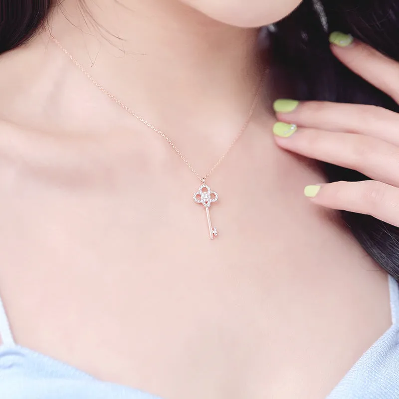 Rosegold Plated Embedded Key Pendant