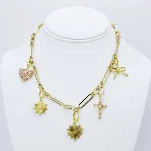 Rosy Grace Charm Necklace