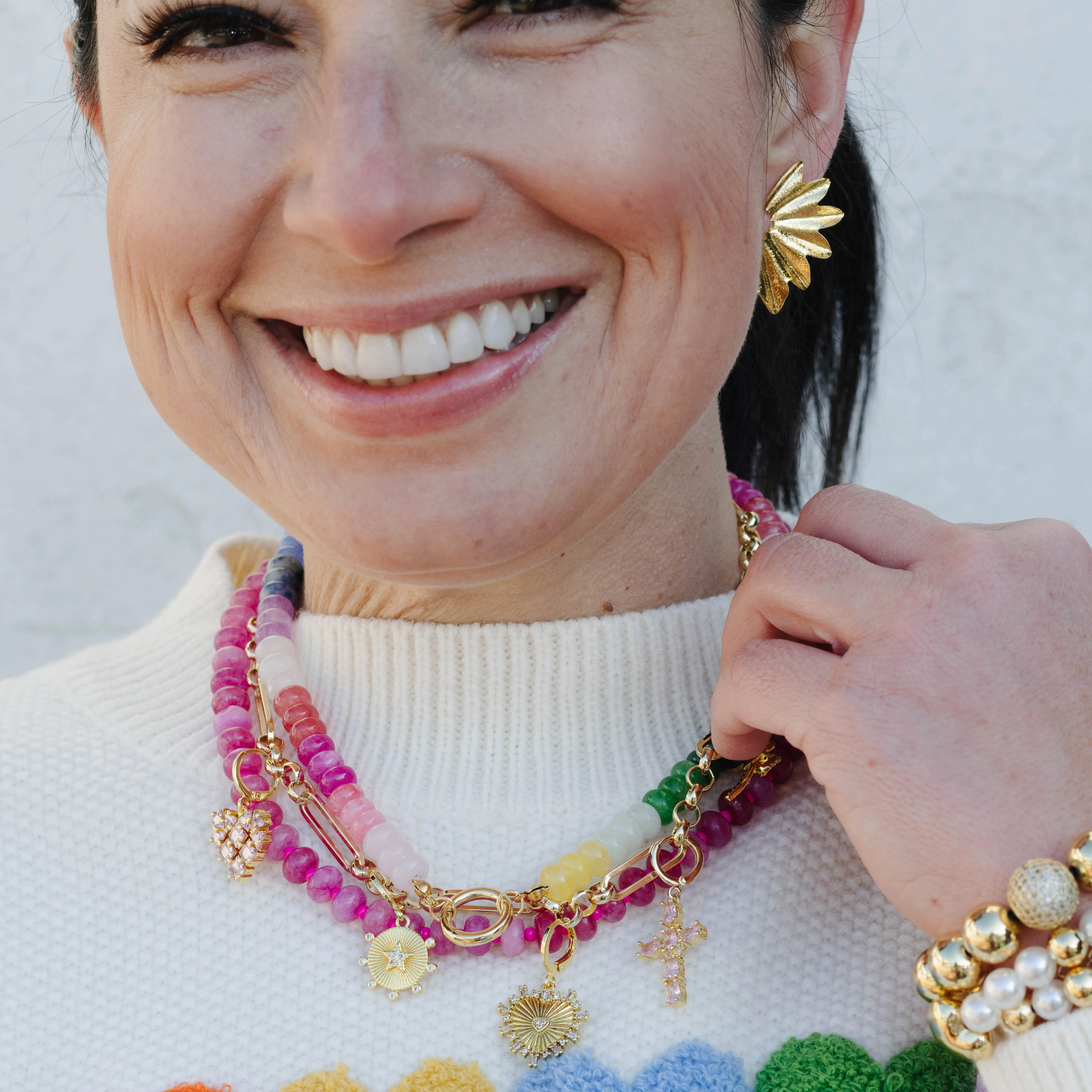 Rosy Grace Charm Necklace