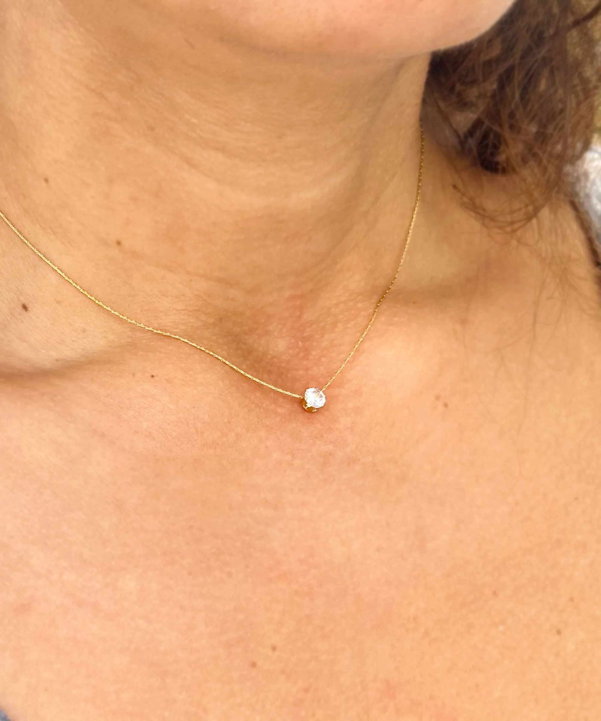 Round Cut CVD Diamond Pendant And Chain Solitaire Minimalist Dainty 14k Solid Yellow Gold Necklace And Chain Bridal Wedding Gift 0.50ct