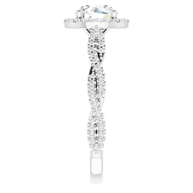 Round Diamond Halo Engagement Ring