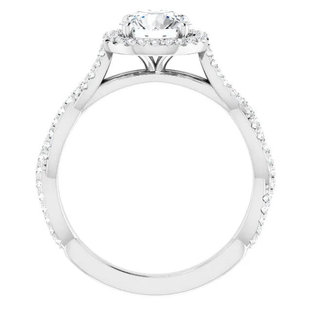Round Diamond Halo Engagement Ring