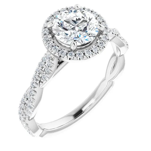 Round Diamond Halo Engagement Ring