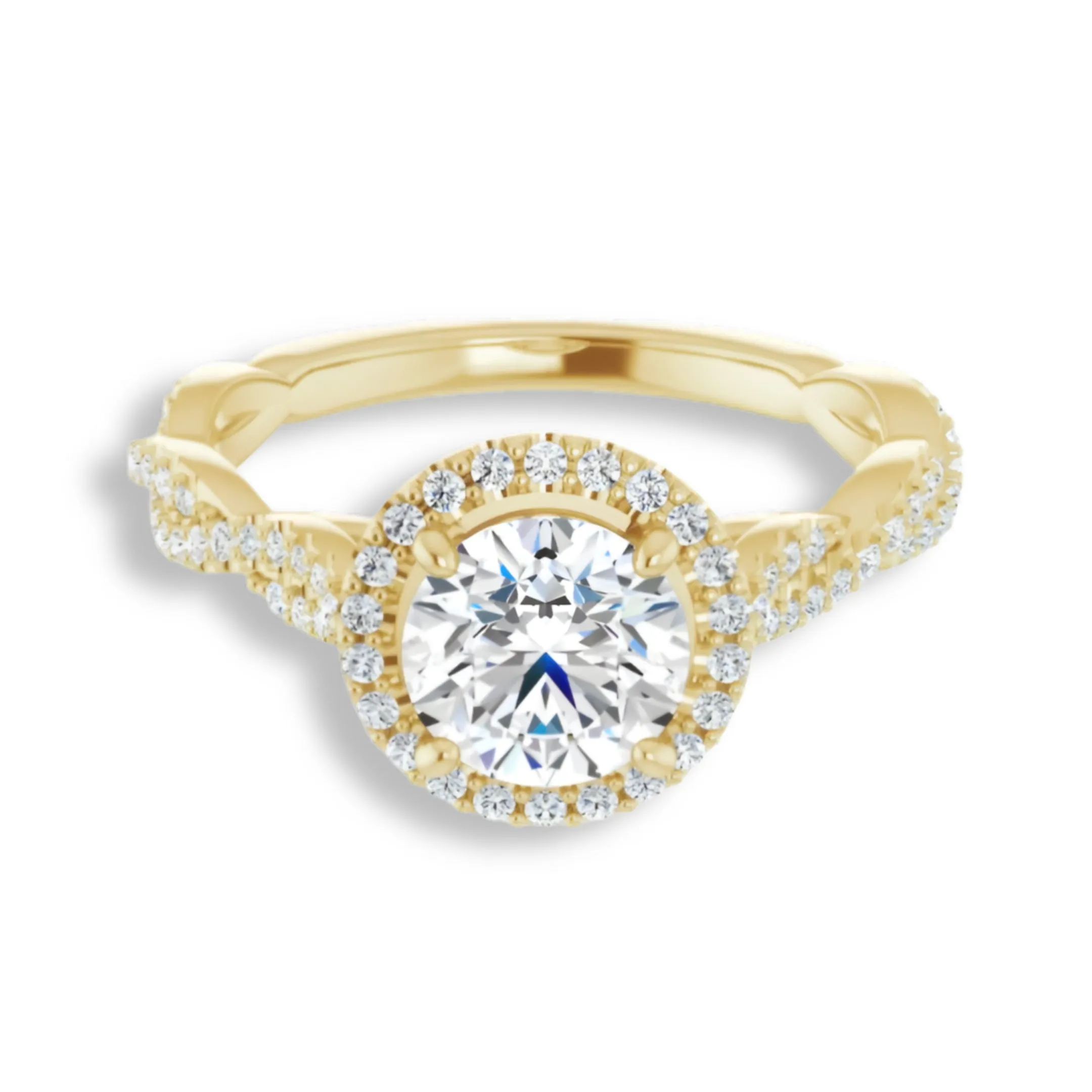 Round Diamond Halo Engagement Ring