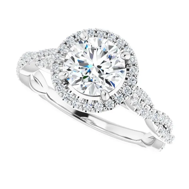 Round Diamond Halo Engagement Ring