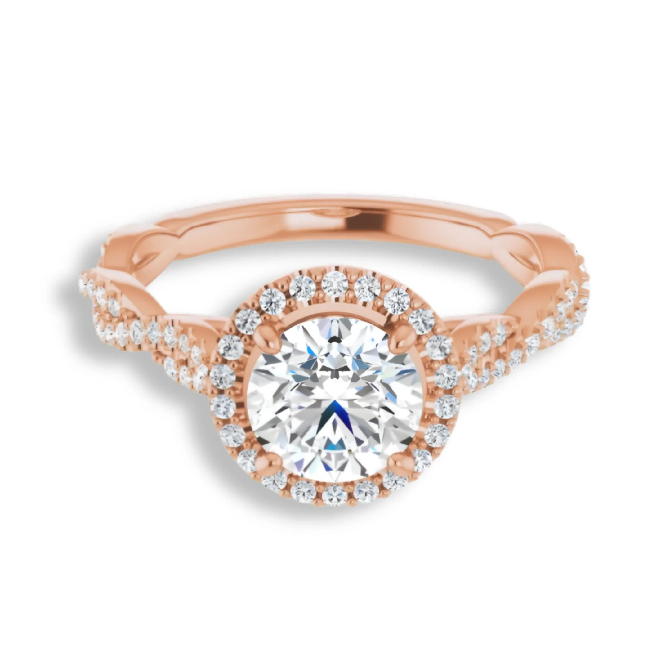 Round Diamond Halo Engagement Ring