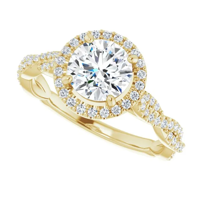 Round Diamond Halo Engagement Ring