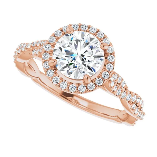 Round Diamond Halo Engagement Ring