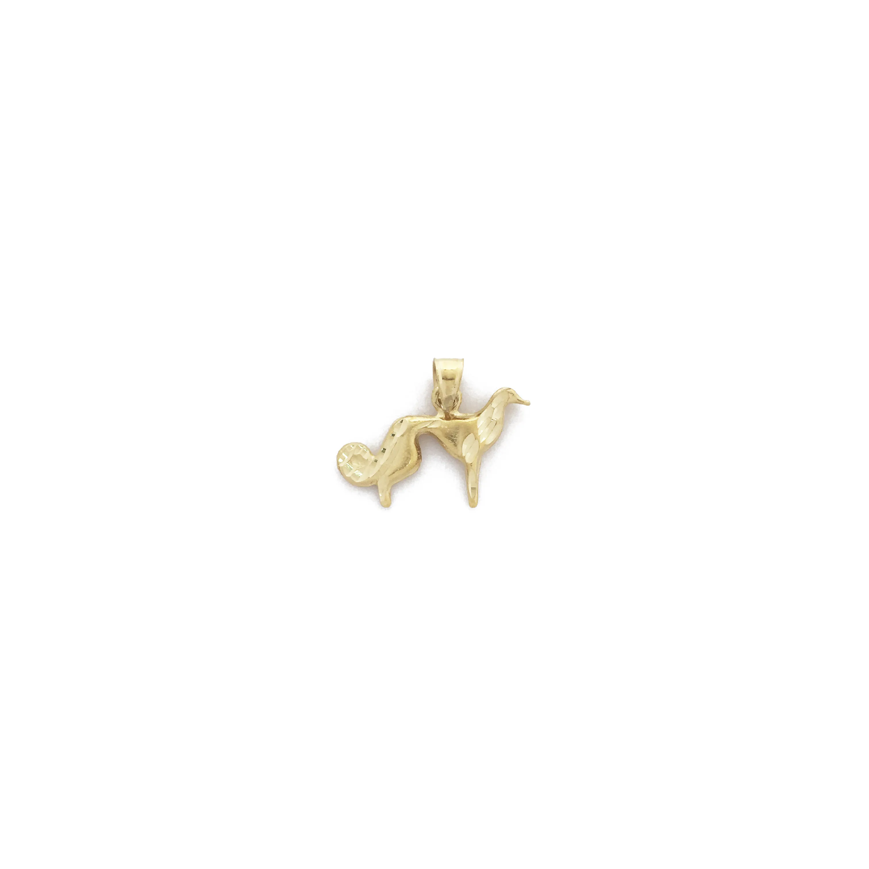 Saluki Dog Diamond Cut Pendant (14K)