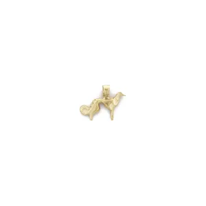 Saluki Dog Diamond Cut Pendant (14K)