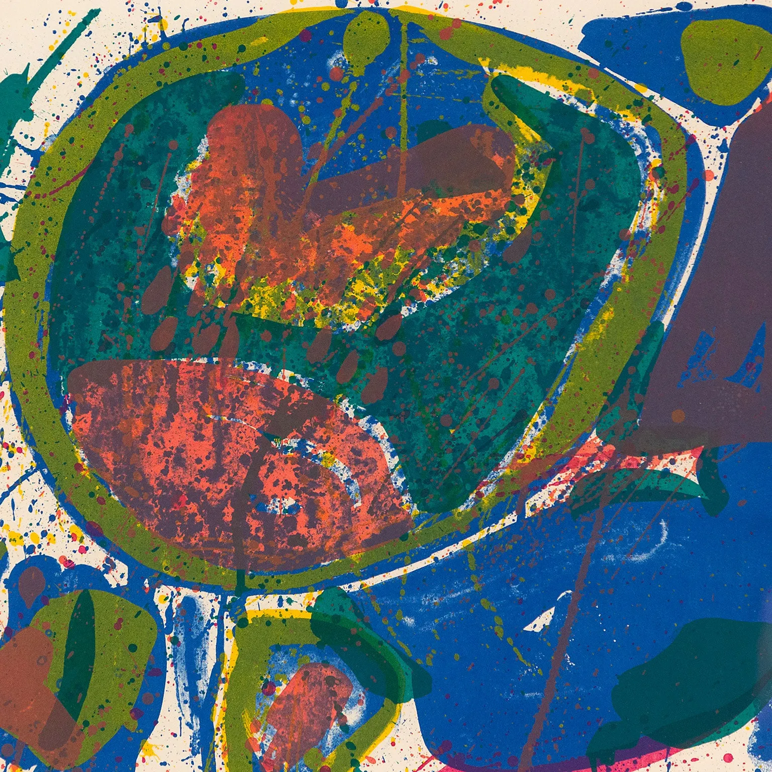 SAM FRANCIS "BRIGHT JADE GHOST" LITHOGRAPH, 1963