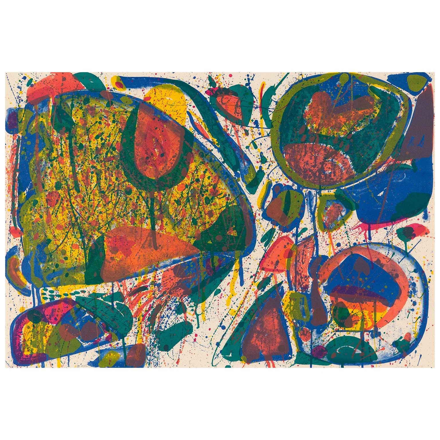 SAM FRANCIS "BRIGHT JADE GHOST" LITHOGRAPH, 1963