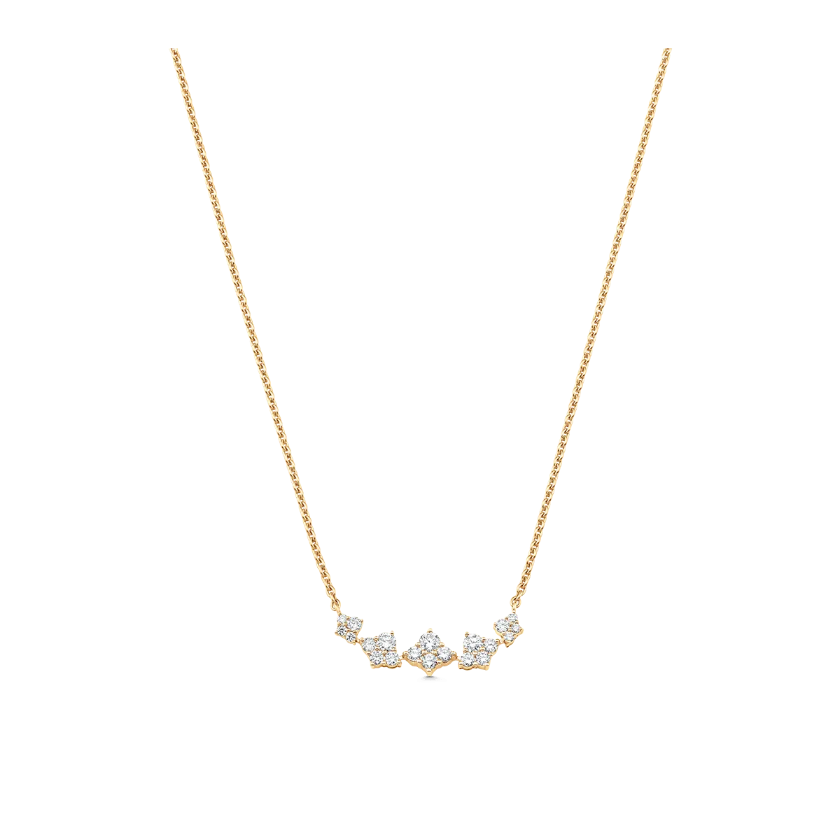 SARA WEINSTOCK DUJOUR DIAMOND AND GOLD GRADUATED CLUSTER NECKLACE