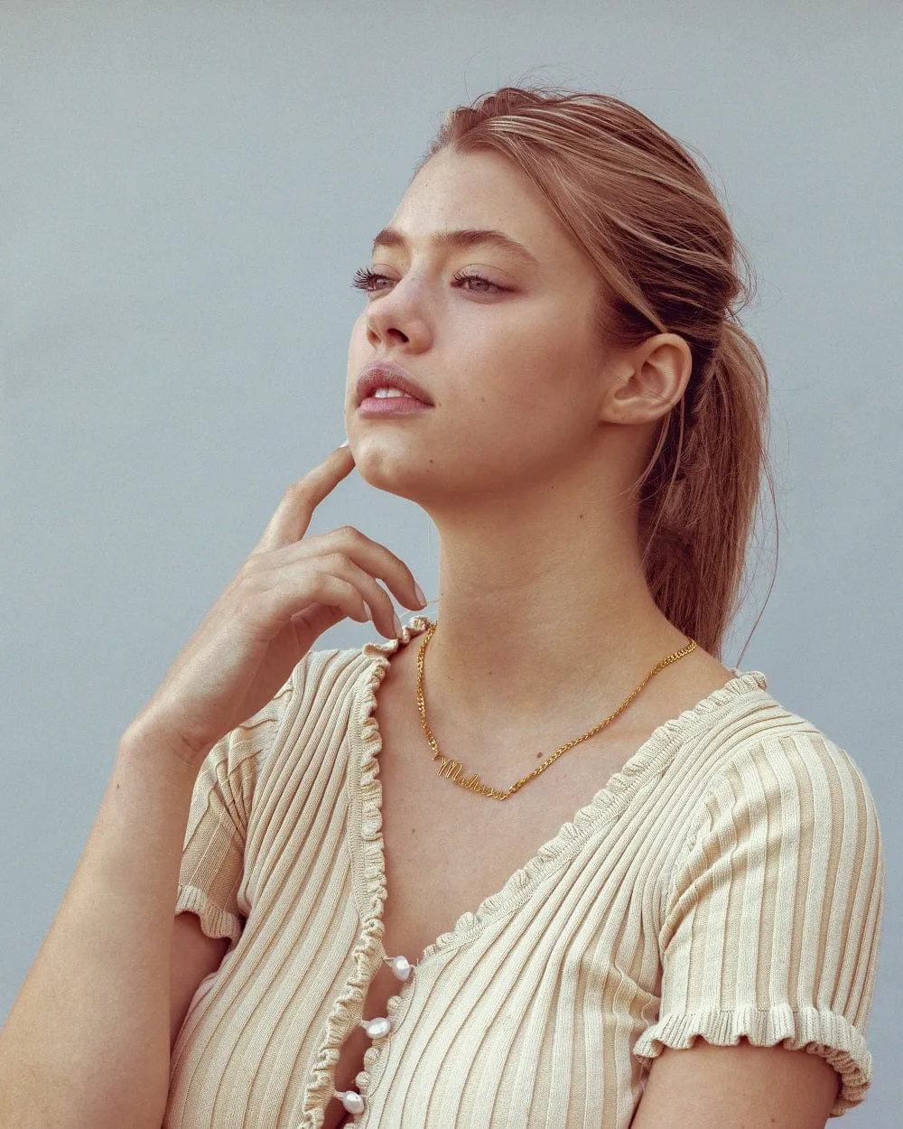 Script Name Necklace with Cuban Chain