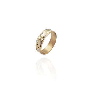 Shining Diamond-Cut Wedding Band (14K)