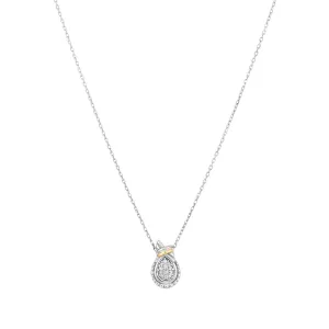 Silver & 18K Gold Prosecco Love Knot Diamond Necklace
