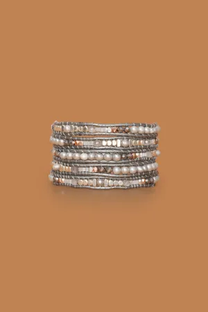 Silver Pearl Grey Five Layer Wrap