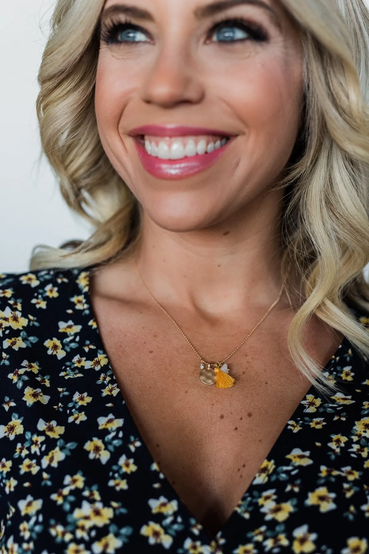 Simple & Charming Necklace- Golden Yellow
