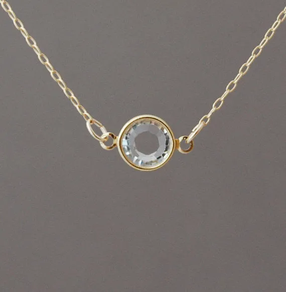 Single Clear Swarovski Crystal Necklace