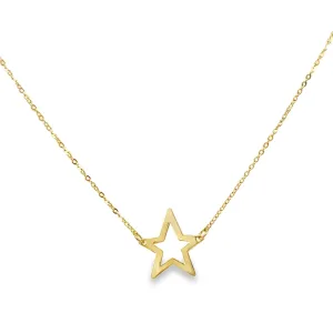 Single Open Star Gold Necklace