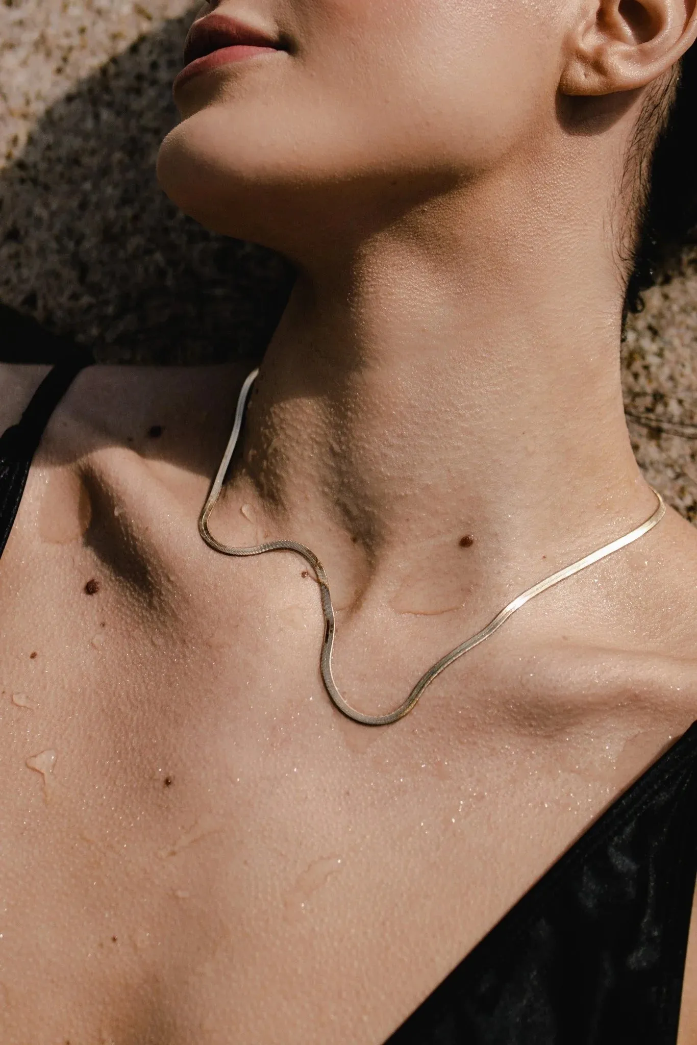 Slinky Herringbone Necklace, Sterling Silver - 16"