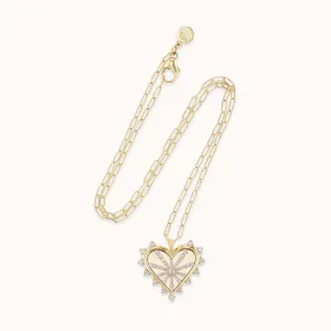 Small Spiked Heart Pavé Necklace
