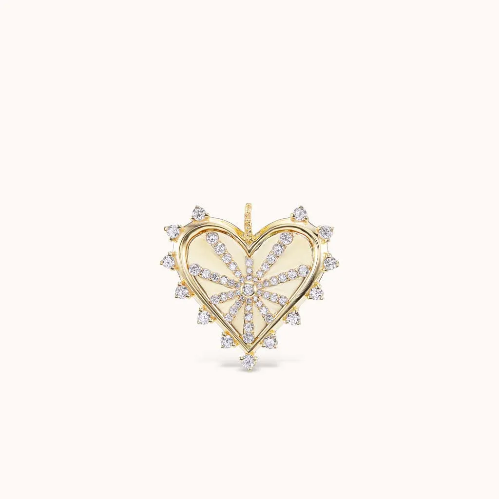 Small Spiked Heart Pavé Necklace