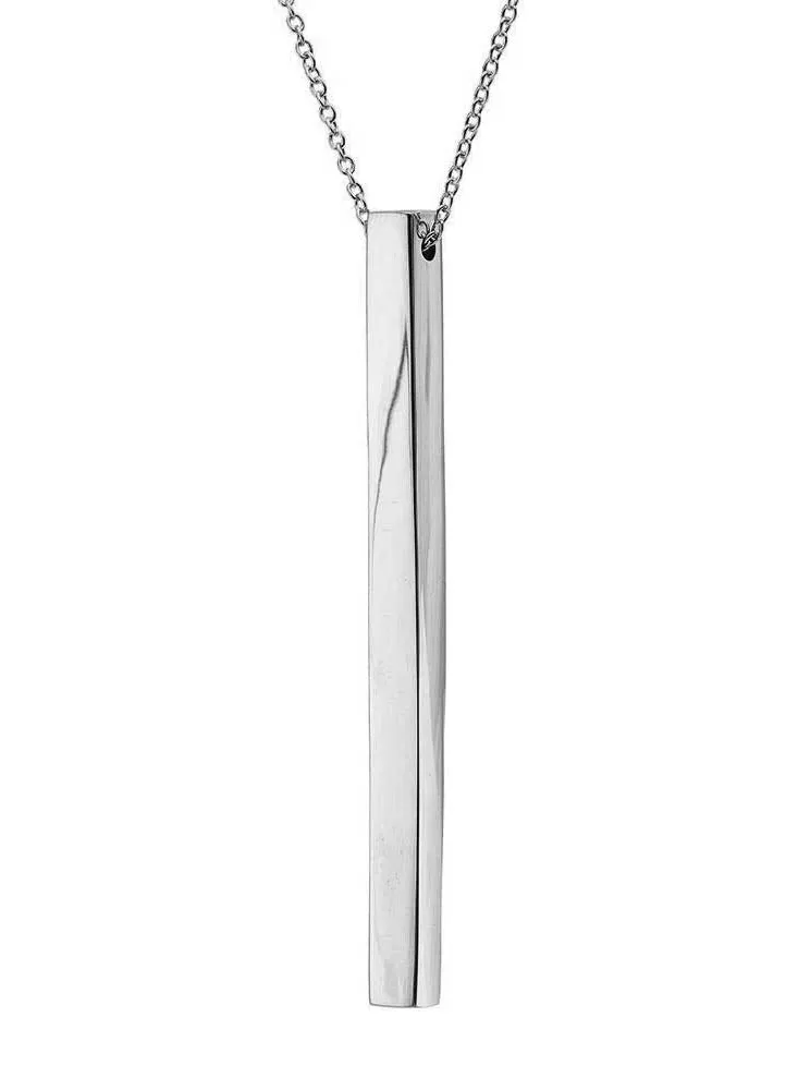 Soko - Thin Bar Pendant Necklace - Silver