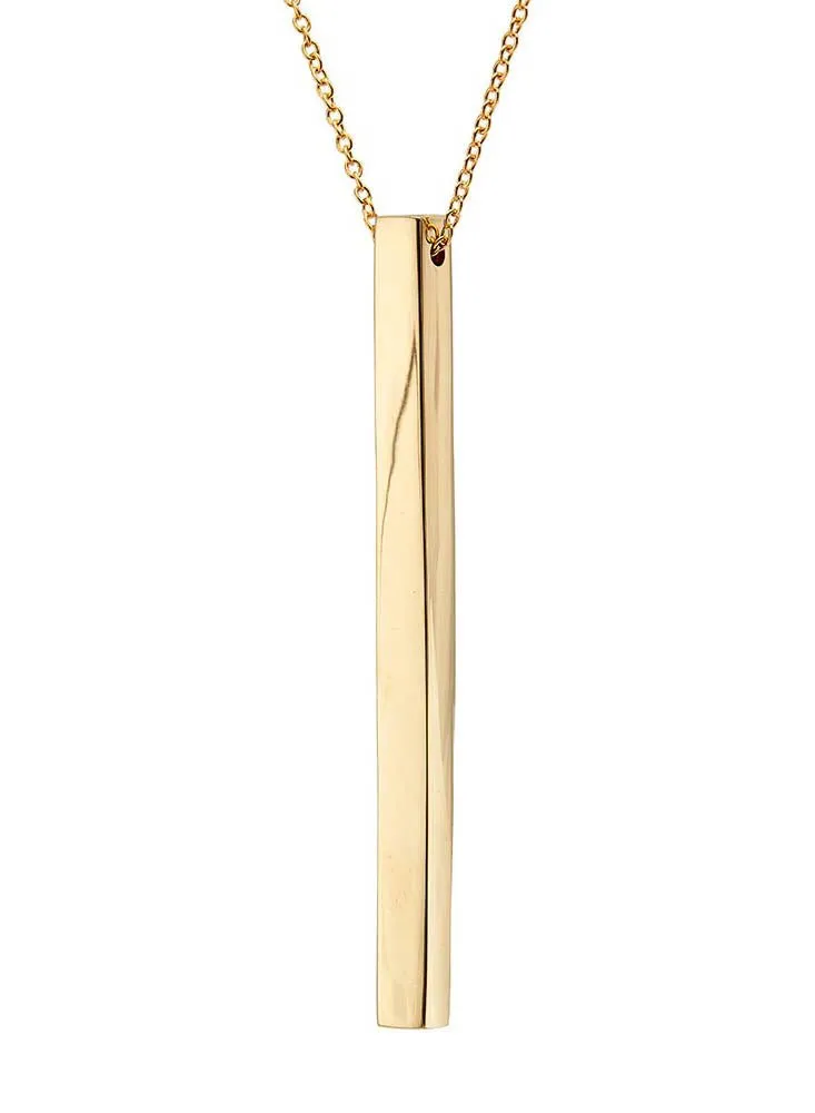 Soko - Thin Bar Pendant Necklace - Silver