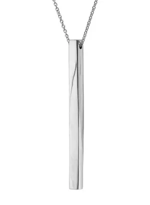 Soko - Thin Bar Pendant Necklace - Silver