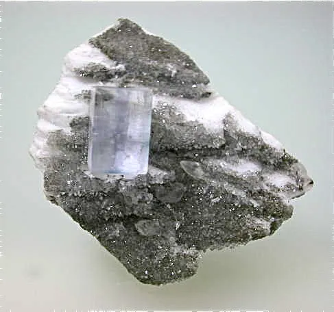 SOLD Fluorite on Barite, La Viesca Mine, Huergo La Colloda, Siero Asturias, Spain, Mine 2014, Miniature 3.0 x 3.0 x 4.0 cm, $250.  Online 8/25