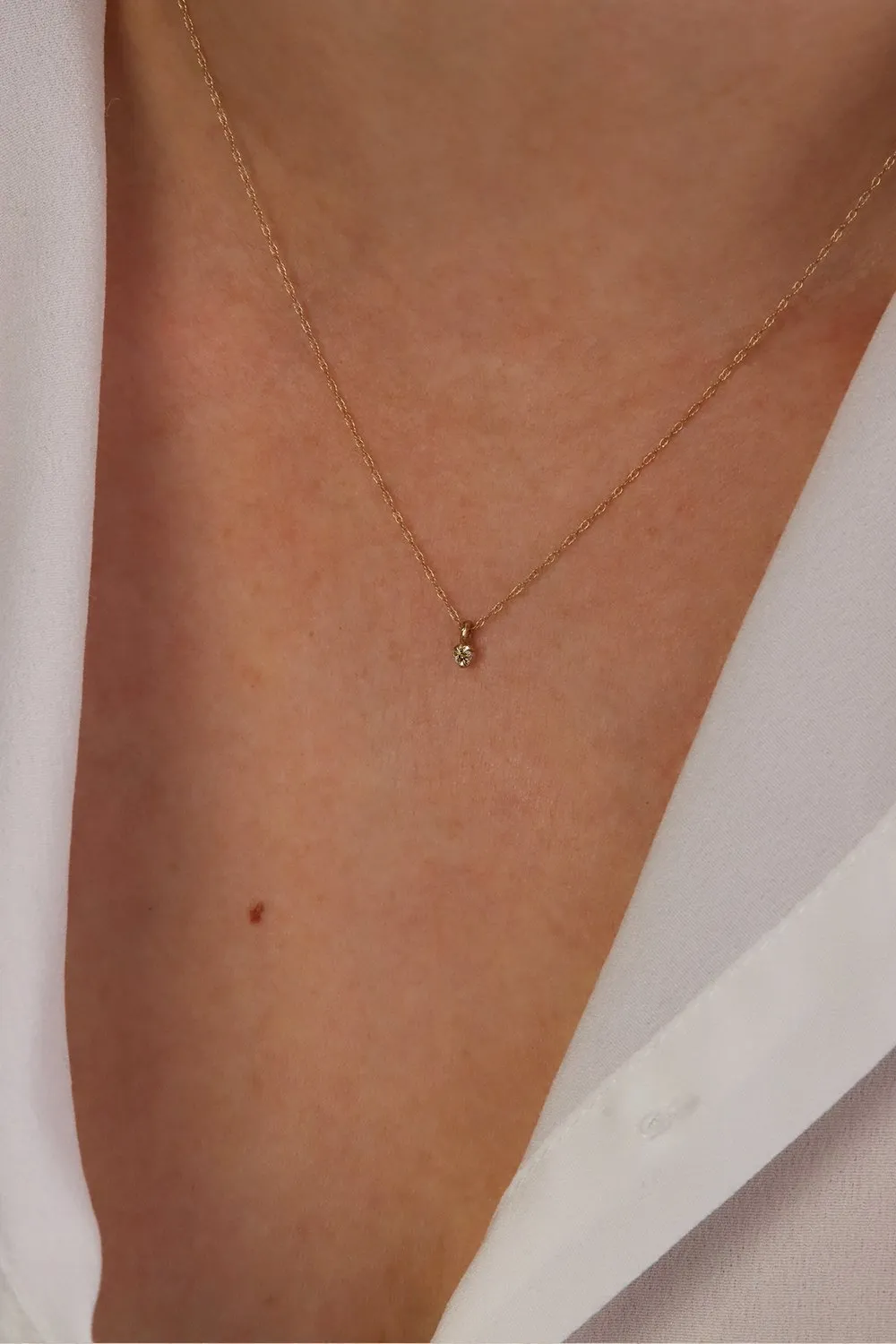 Solid Gold Champagne Diamond Pendant