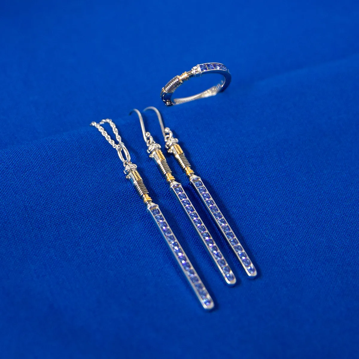 Star Wars X RockLove Obi-Wan Kenobi Crystal Lightsaber Necklace
