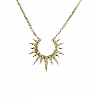 Starburst Diamond Pendant and 14K Gold necklace
