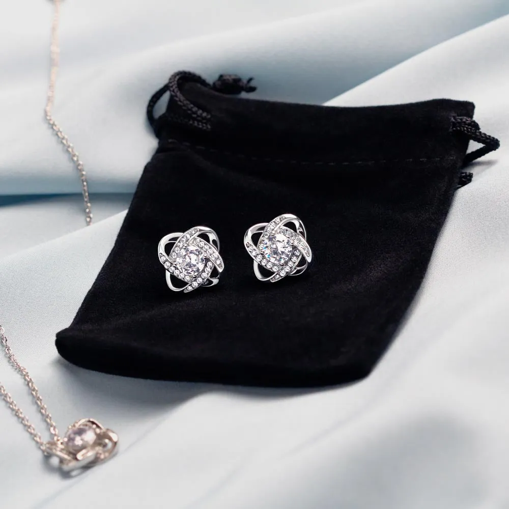 Stepmom Love Knot Necklace & Earring Set From Step Daughter